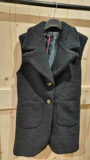 Teddy gilet Lotus zwart 