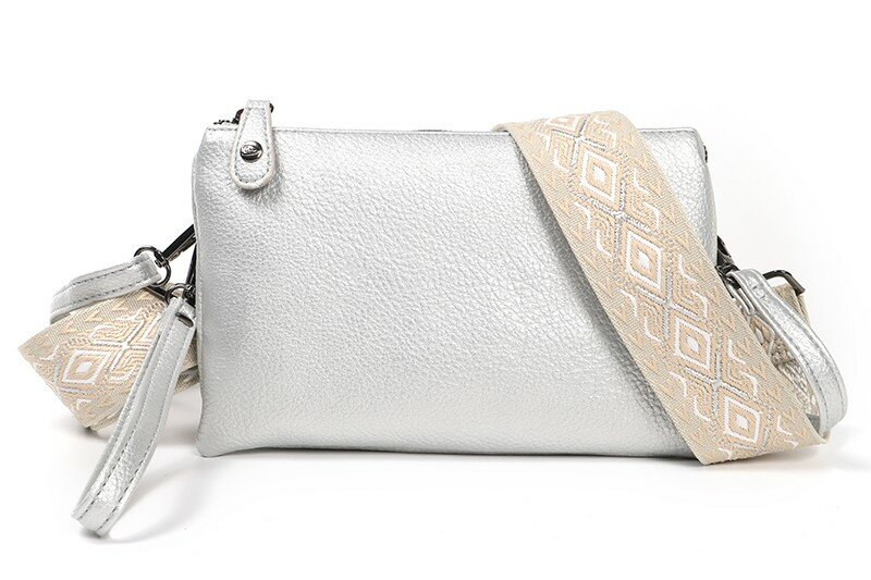 Ook-Leuk crossbody/ schoudertasje New York - silver