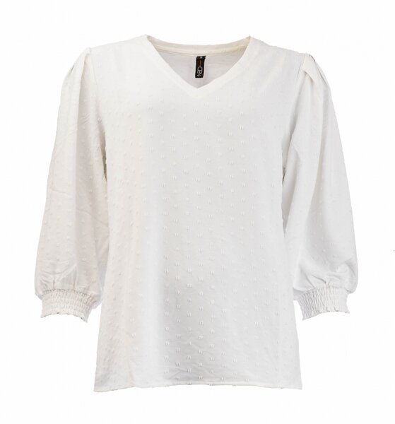 NED top Rhea 3/4 Poppy- Optical White