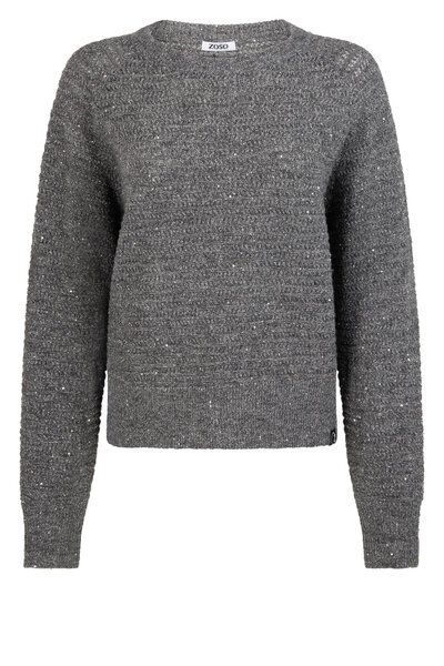 Zoso 244 Amanda Poly Metallic Sweater - Grey