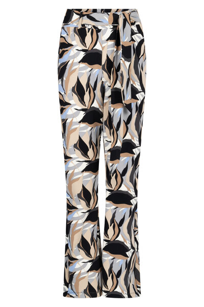 Zoso 244 Biba Printed Travel Trousers - Grey/Blue