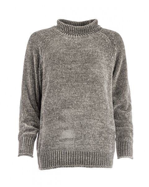 NED Chaniya LS Chenille sweater met col - Antracie