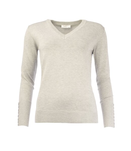 NED trui - Belna-V LS Brei - Light Grey Melange