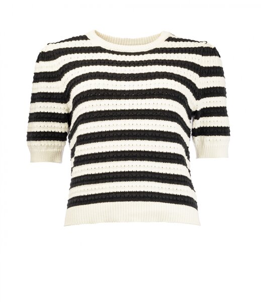 NED top Carlina 1/2 SS-RMJ Black Stripe brei