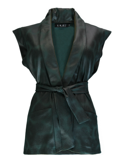 Emoi lederlook gilet diep groen - Ponderosa Pine 