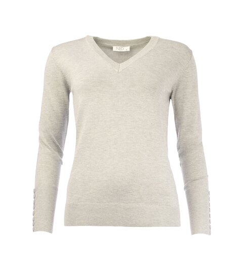 NED trui - Belna-V LS Brei - Light Grey Melange