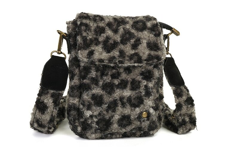 Ook-Leuk telefoontasje Elmen teddy - panter black